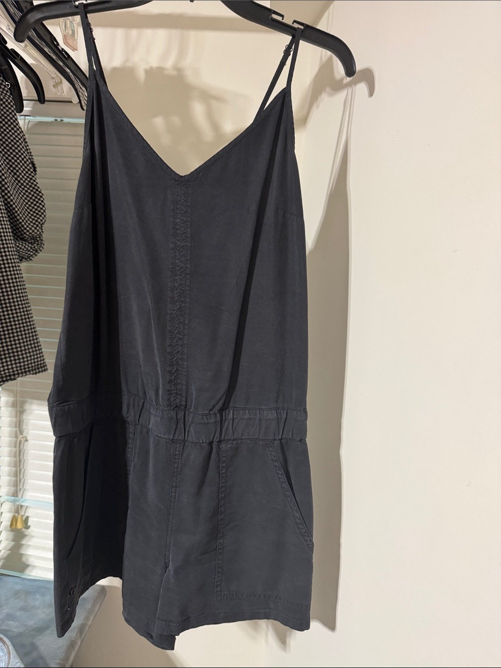 Women's Black Casual V-Neck Romper